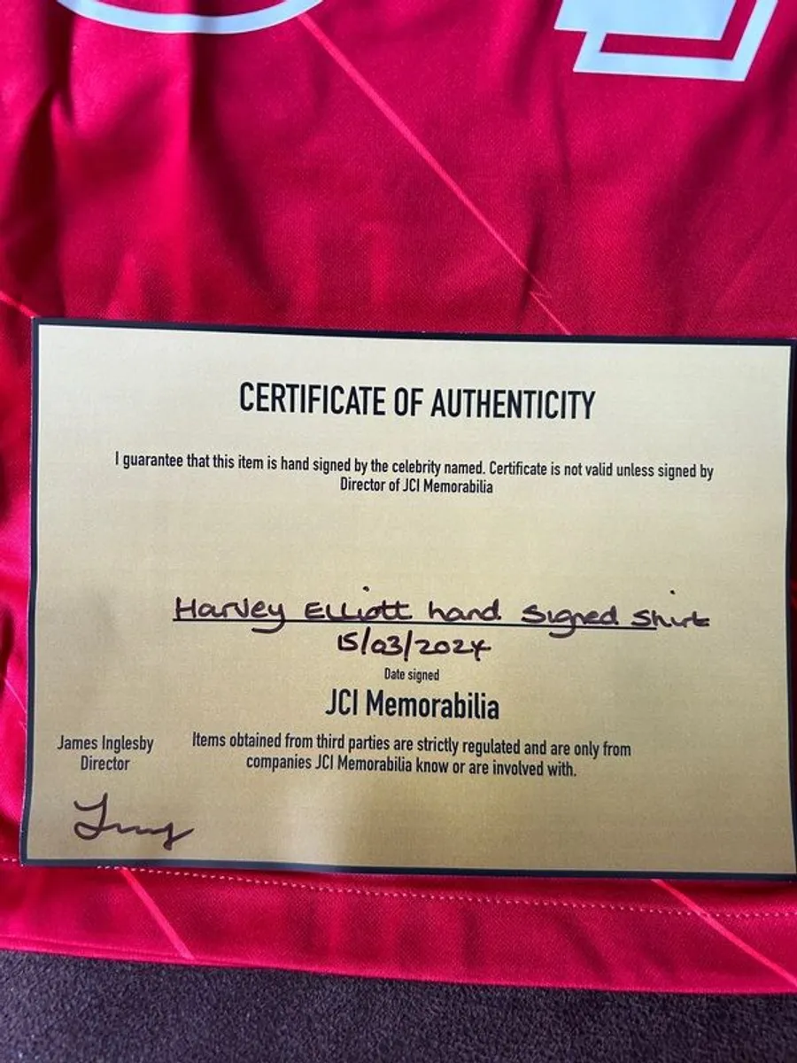 Harvey Elliott signed Liverpool jersey - Image 4