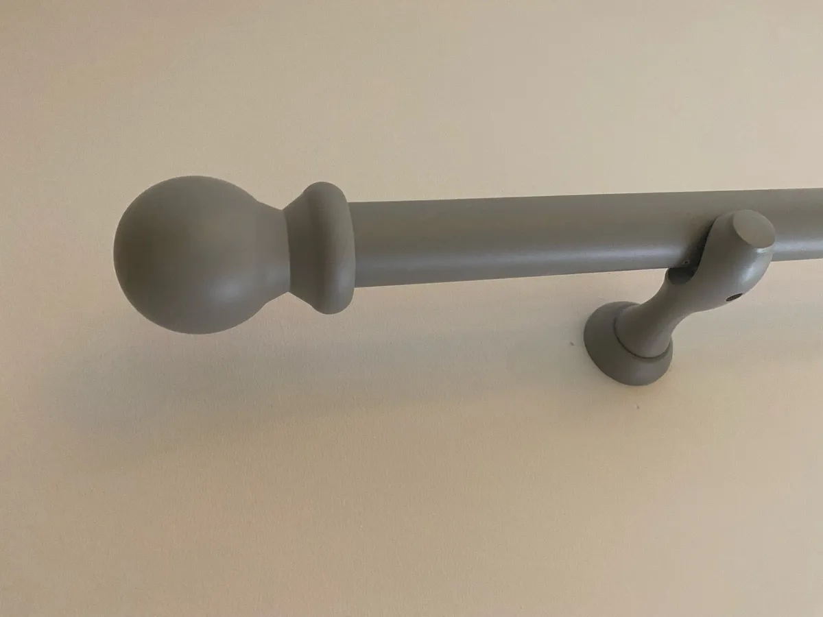 Grey Wooden Curtain Pole - Image 2