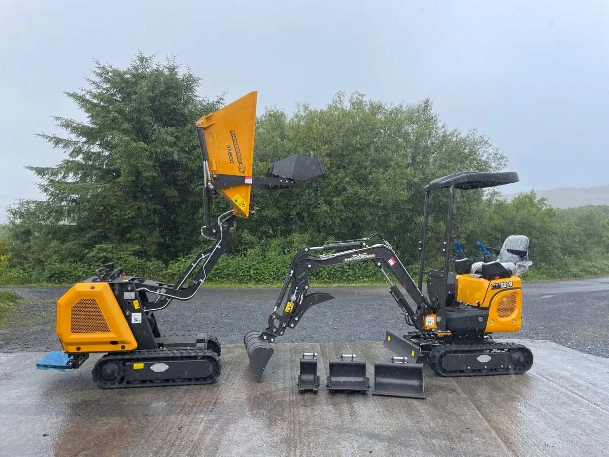 Micro digger Tracked dumper packages. 7.5% APR. - Image 1