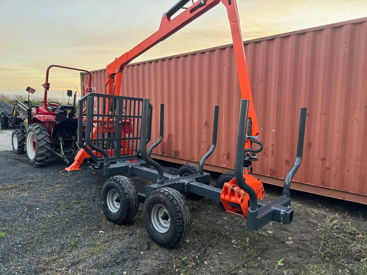 6 Ton Timber Trailer with Crane - Image 1