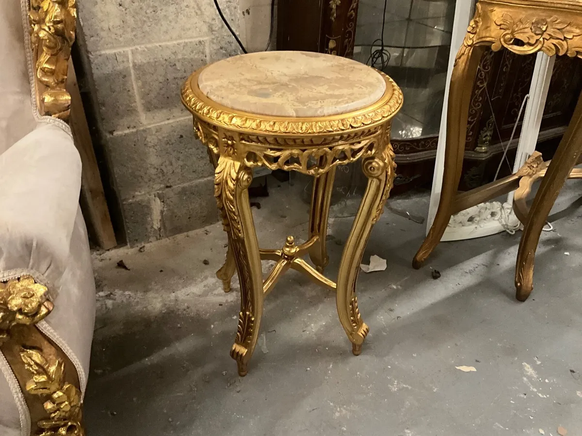 Larger better quality tall table with marble - Image 1