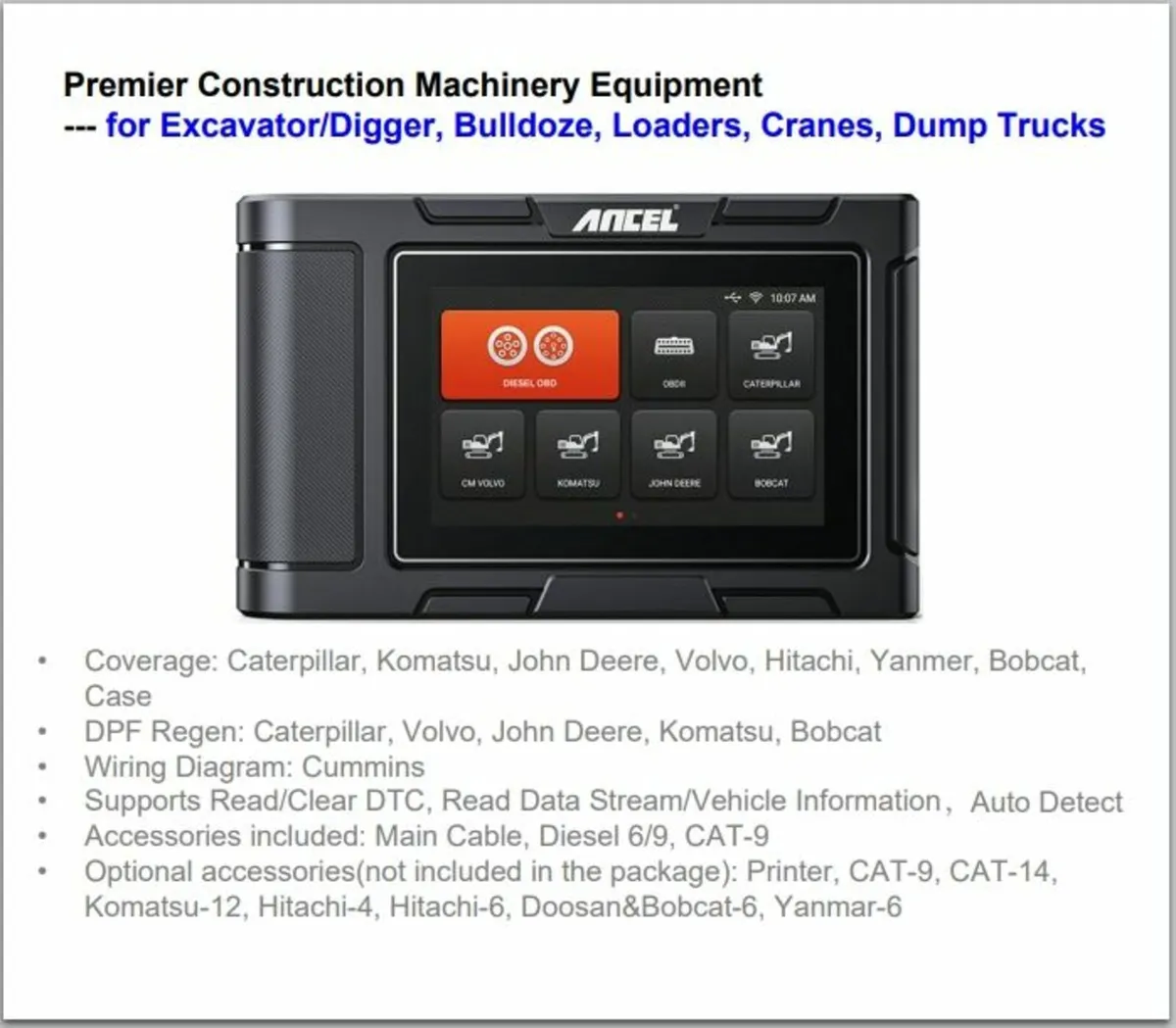 Ancel Premier Construction Machinery Diagnostic - Image 2