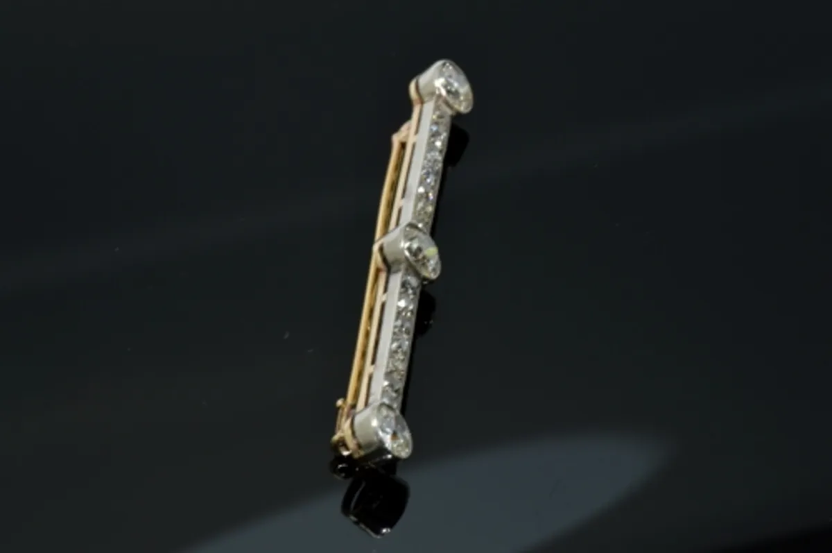 Antique Art Deco 2ct Diamond Brooch 1920 - Image 4