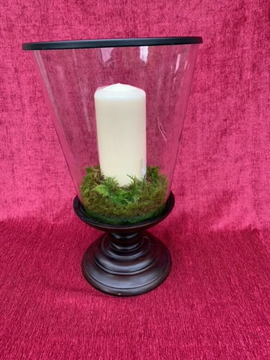 Hurricane Lamps with candle - Image 1