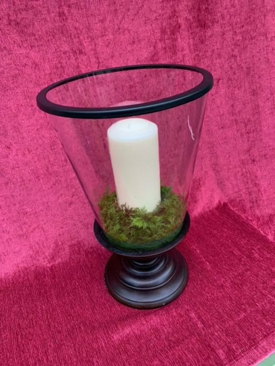 Hurricane Lamps with candle - Image 2
