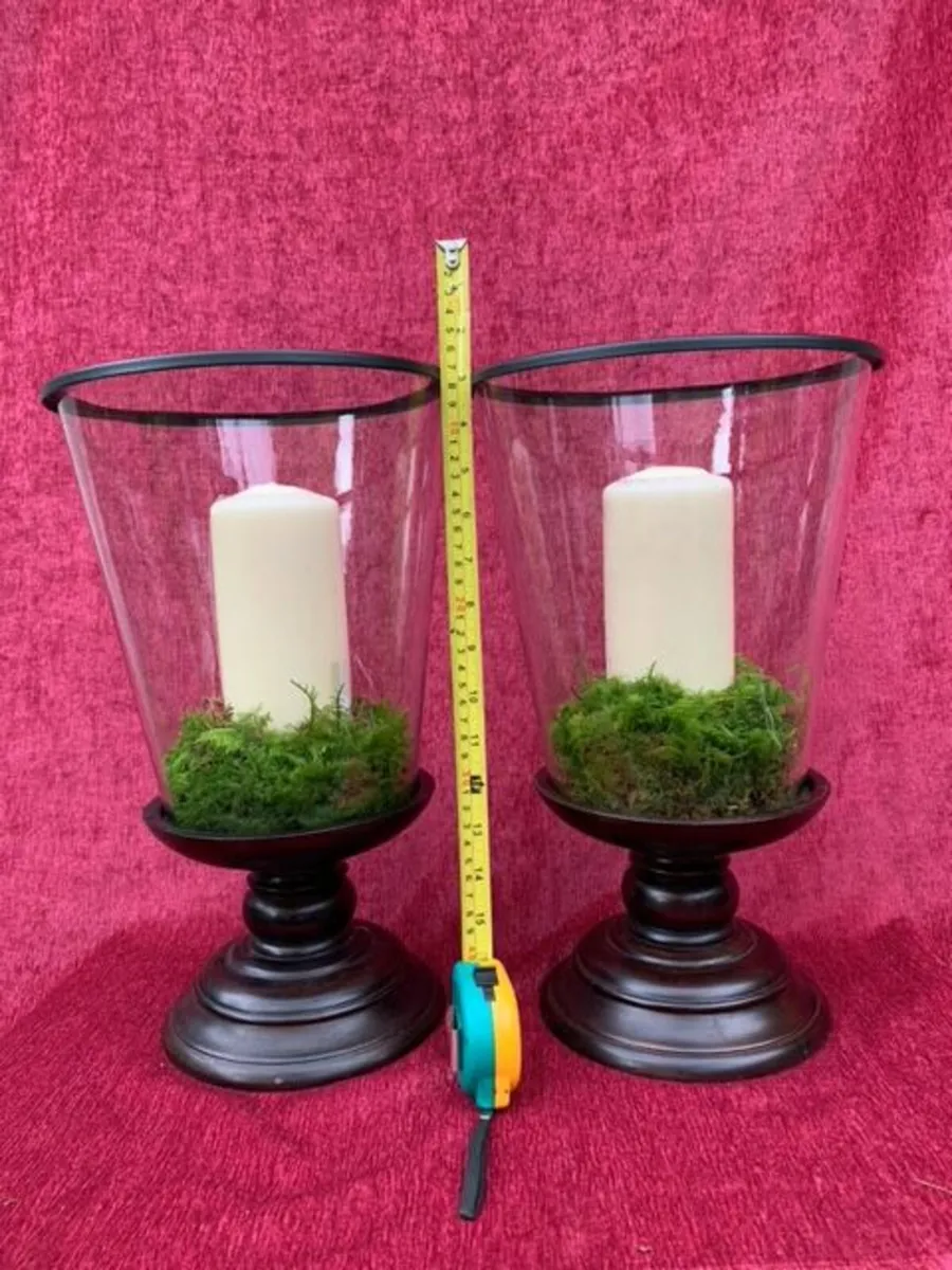 Hurricane Lamps with candle - Image 4