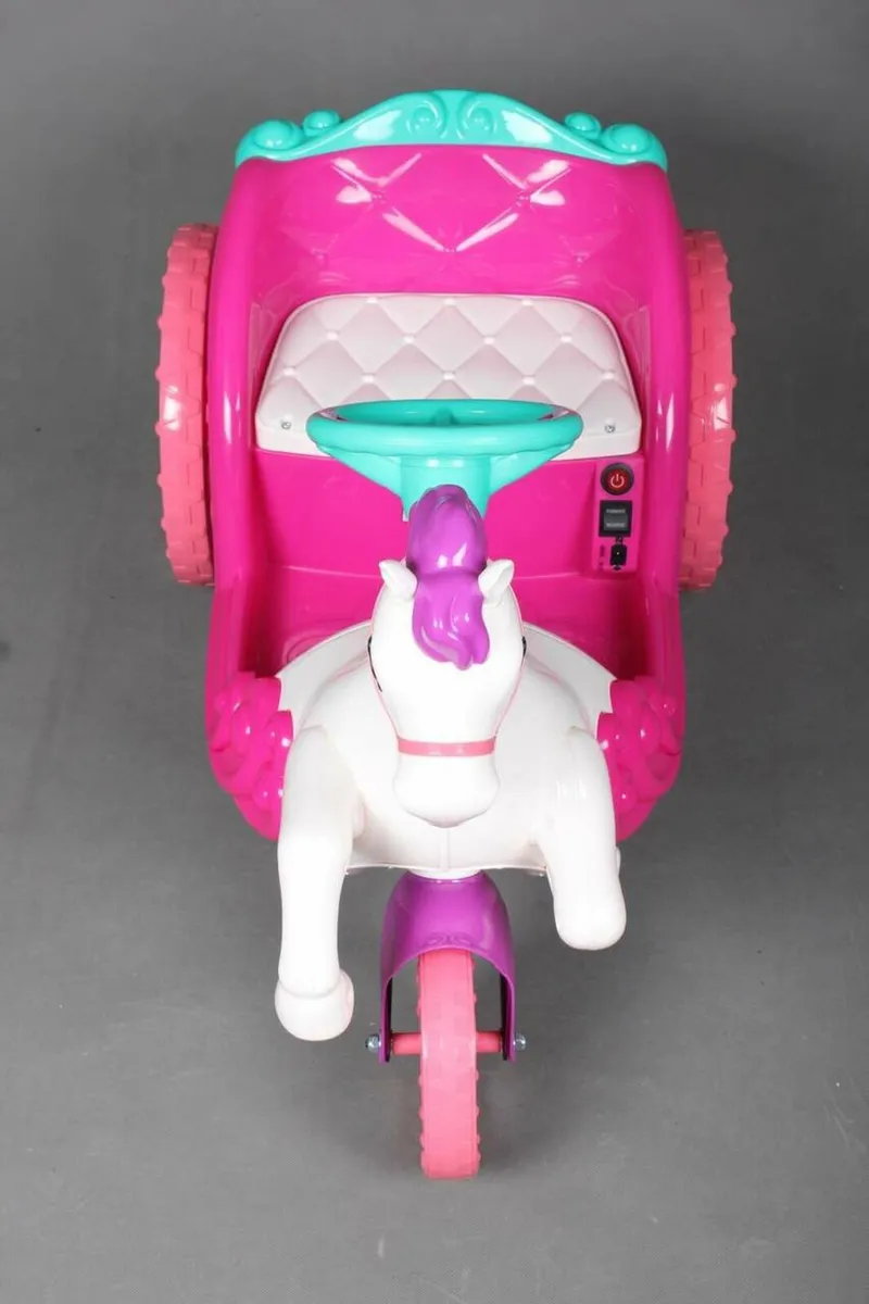 Unicorn Princess 6V Electric Ride On Carriage Pink - Image 2