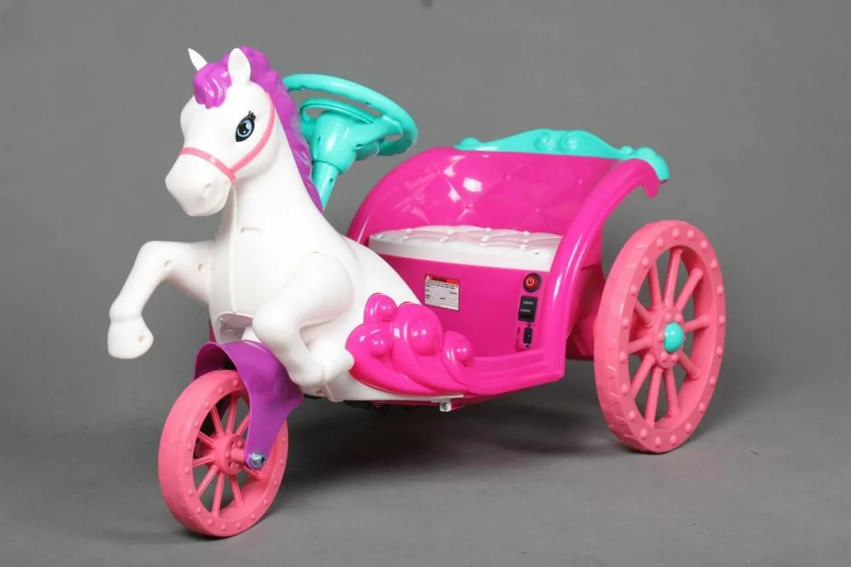 Unicorn Princess 6V Electric Ride On Carriage Pink - Image 1