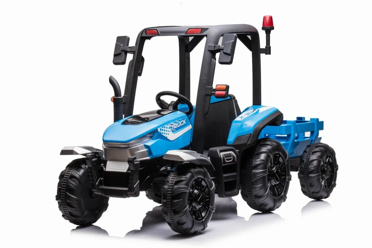 AgriPow 24V Electric Ride On Tractor Trailer Blue - Image 1