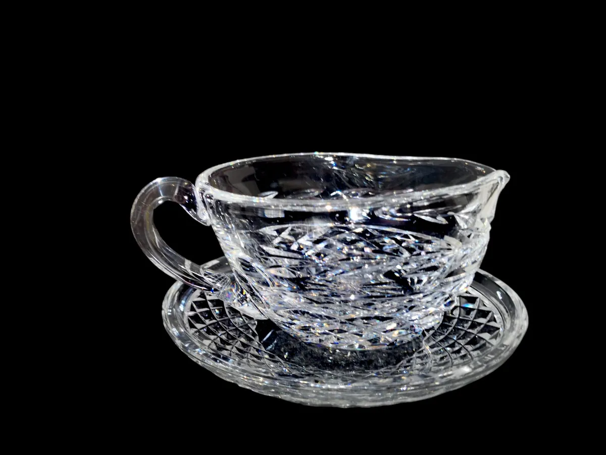 Vintage Waterford Crystal Glendore gravy boat and - Image 1