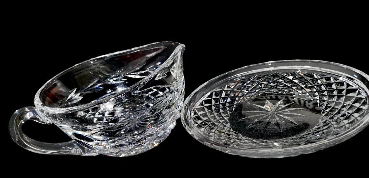 Vintage Waterford Crystal Glendore gravy boat and - Image 2