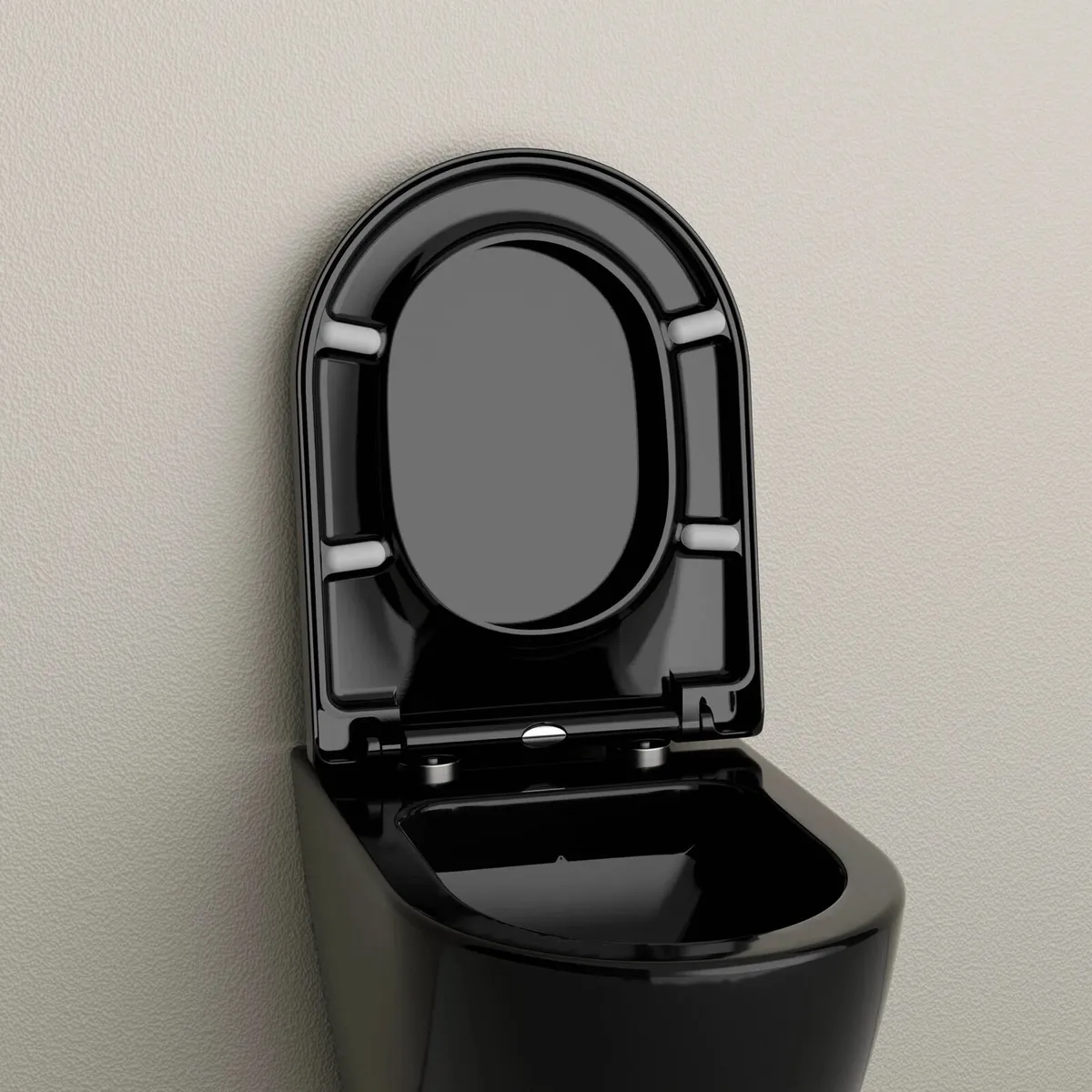 Black Softclose Toilet Seat Lid - Image 3