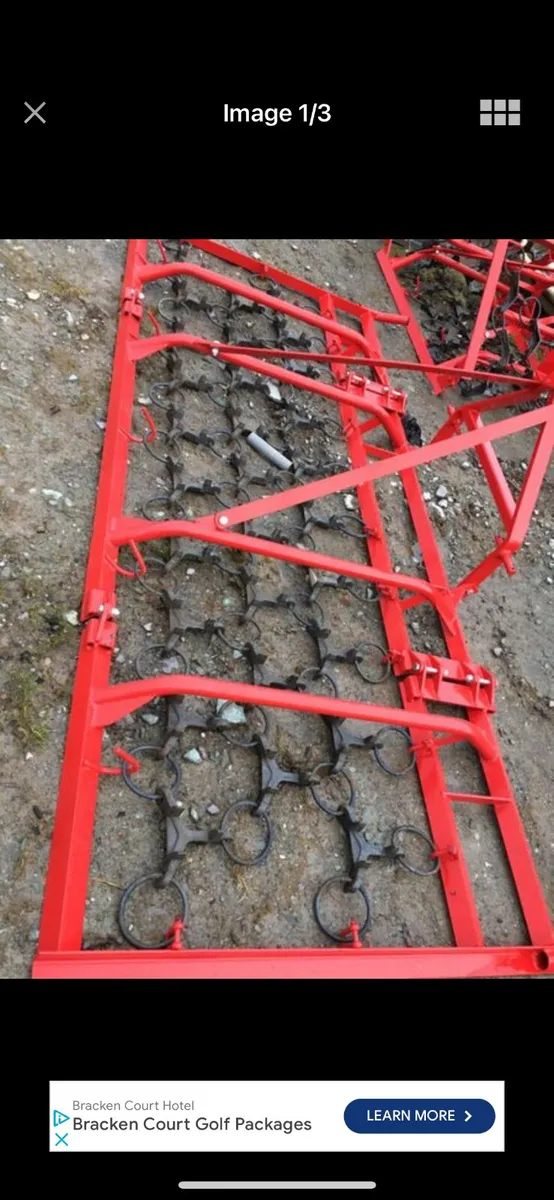 6ft chain harrow on frame - Image 4