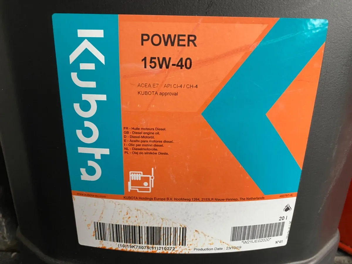 Kubota 15W/40 Oil 20L - Image 3