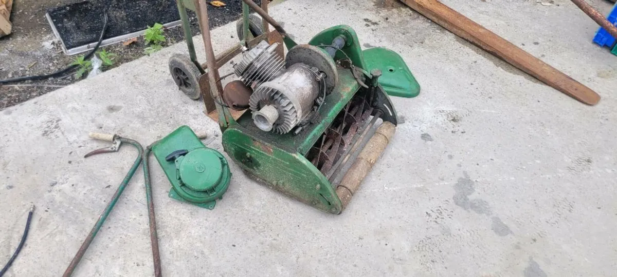 Vintage lawn mowers Suffolk punch B.S.A engine - Image 1