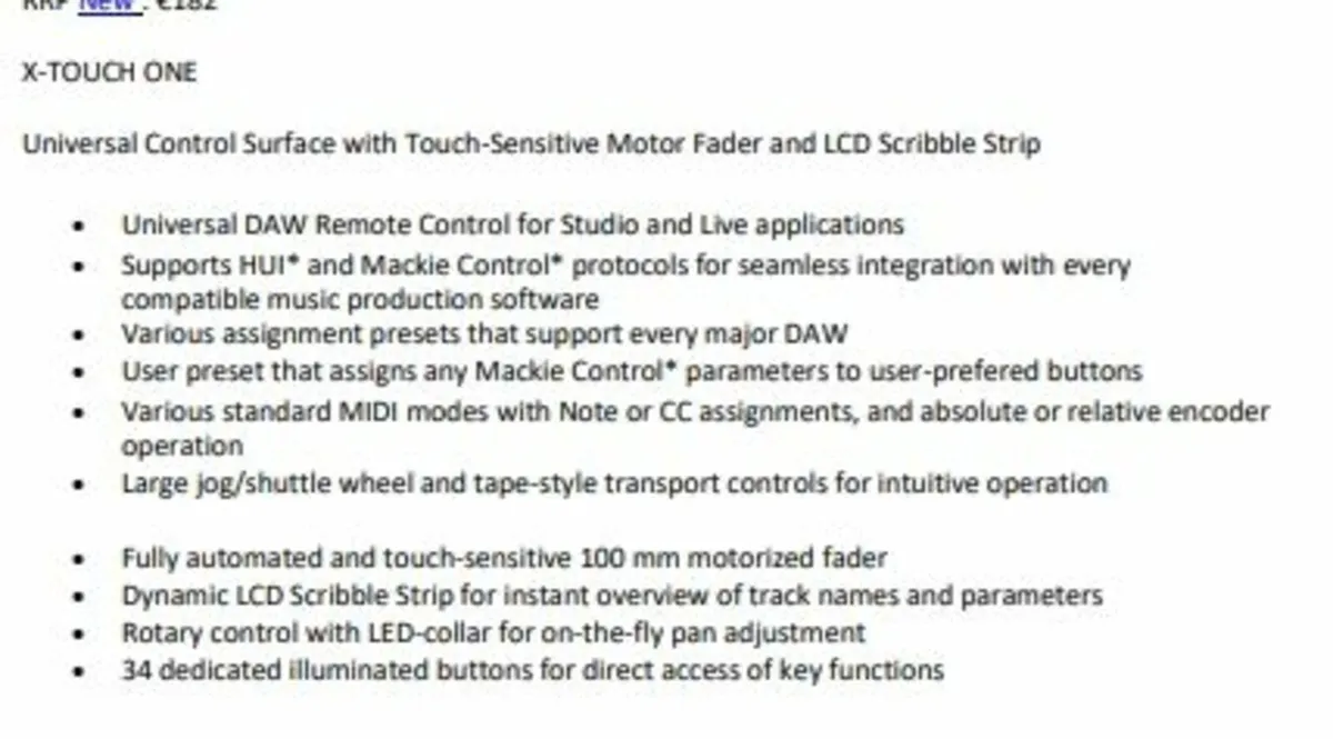 Behringer X-TOUCH ONE Universal  DAW Controller - Image 3