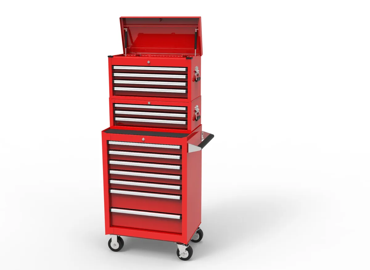 3 Piece Tool Cabinet Blue and Red - Image 1