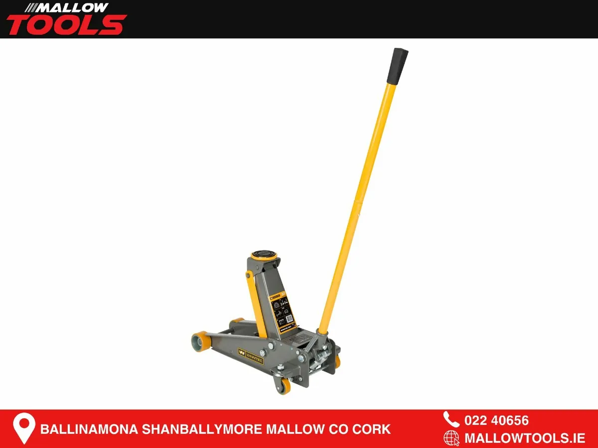 Winntec 3 Ton Low Profile Trolley Jack 120 - 450mm - Image 1