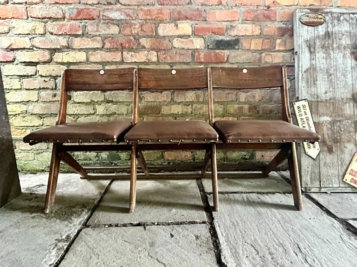 Vintage Oak Cinema Seats - Image 1