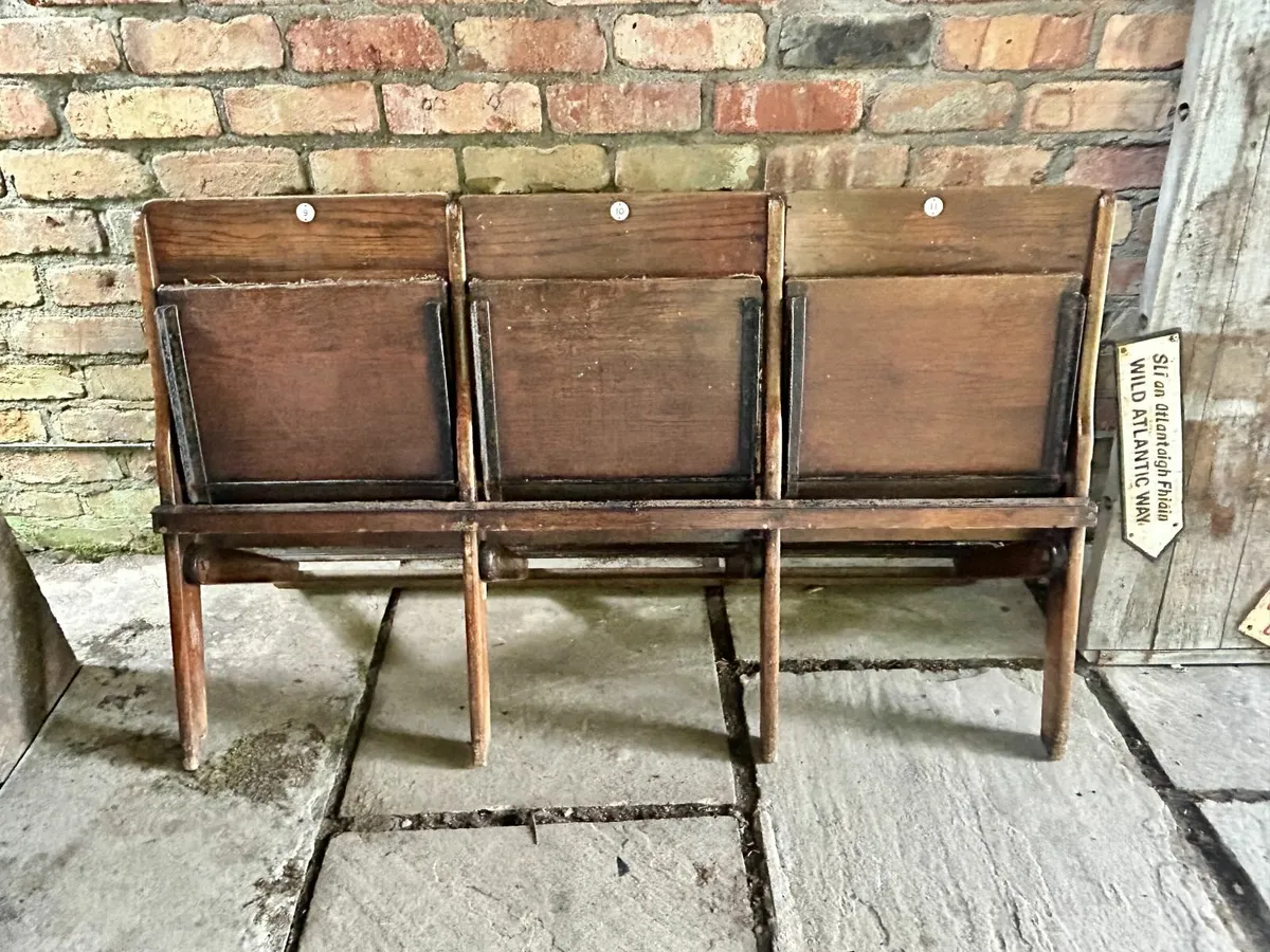 Vintage Oak Cinema Seats - Image 2