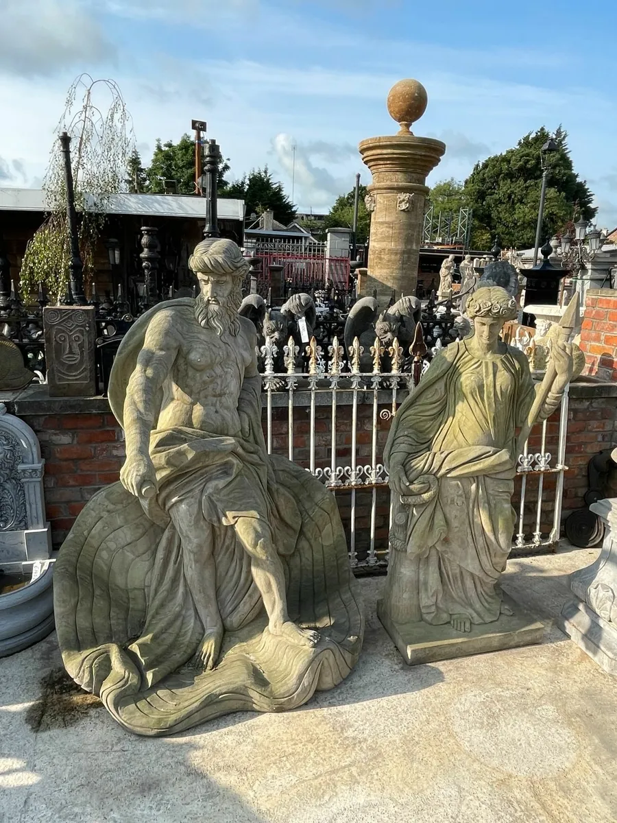 Zeus and Hera Large Limestone statute - Image 4