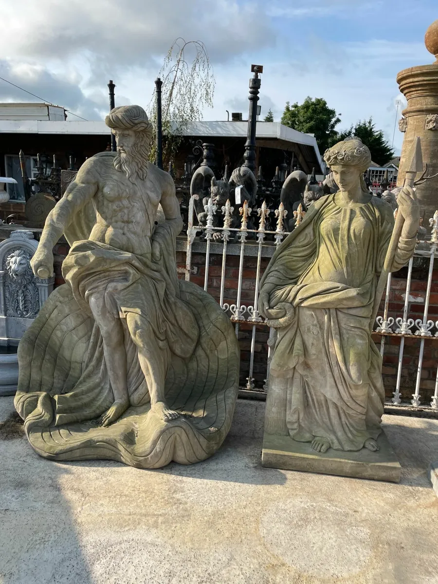 Zeus and Hera Large Limestone statute - Image 1