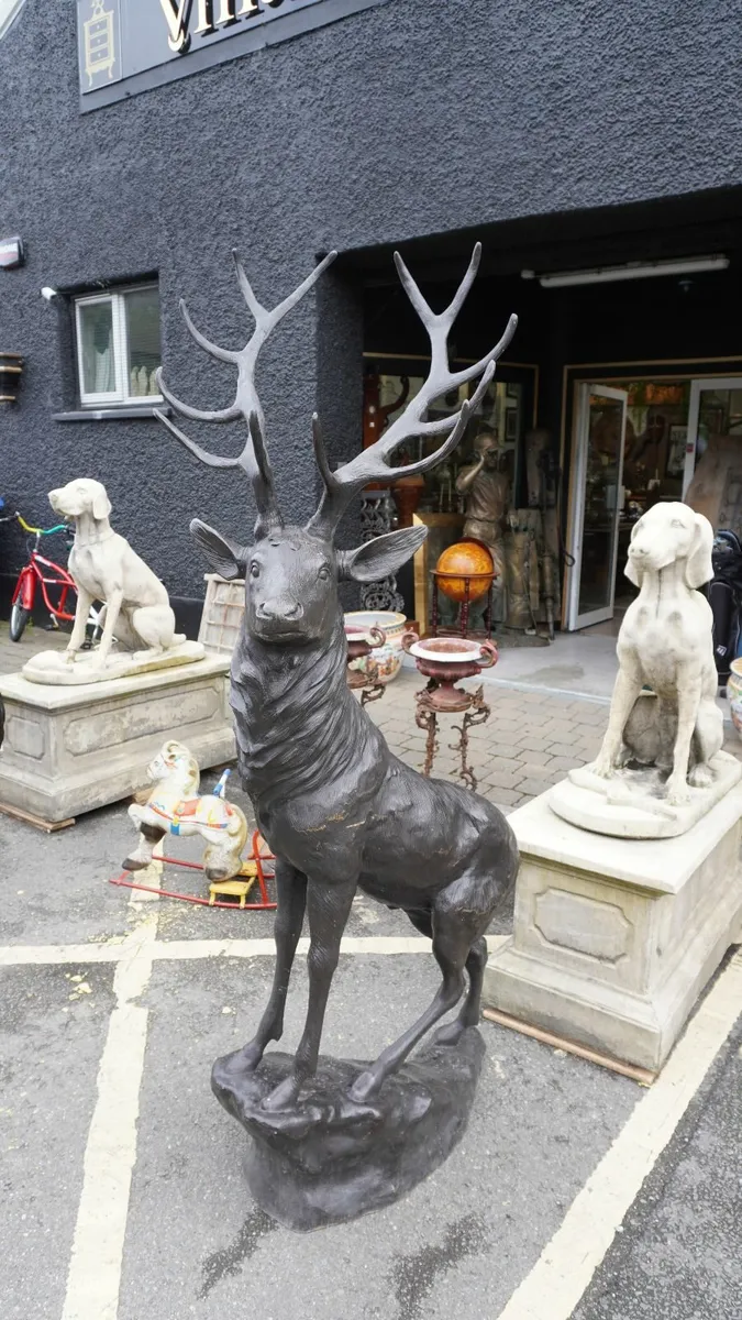 Large Bronze Deer Sculpture - Image 1