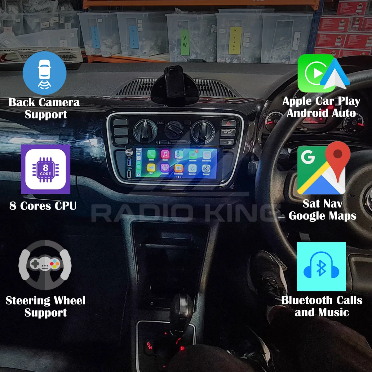 PREMIUM CARPLAY VOLKSWAGEN UP ANDROID AUTO STEREO - Image 1