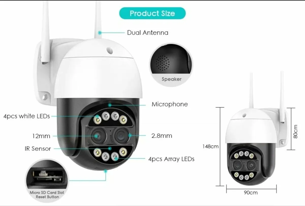 Dual Lens Zoom Camera Calving Home Security CCTV 8 - Image 2