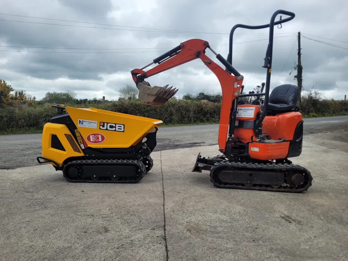 Micro diggers and dumpers for hire