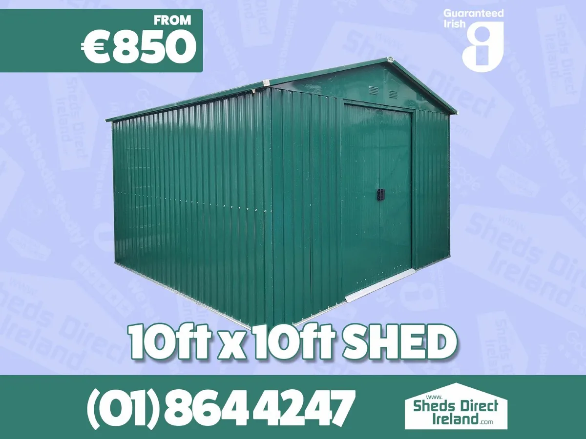 10ft x 10ft Classic Steel Garden Shed - Image 1
