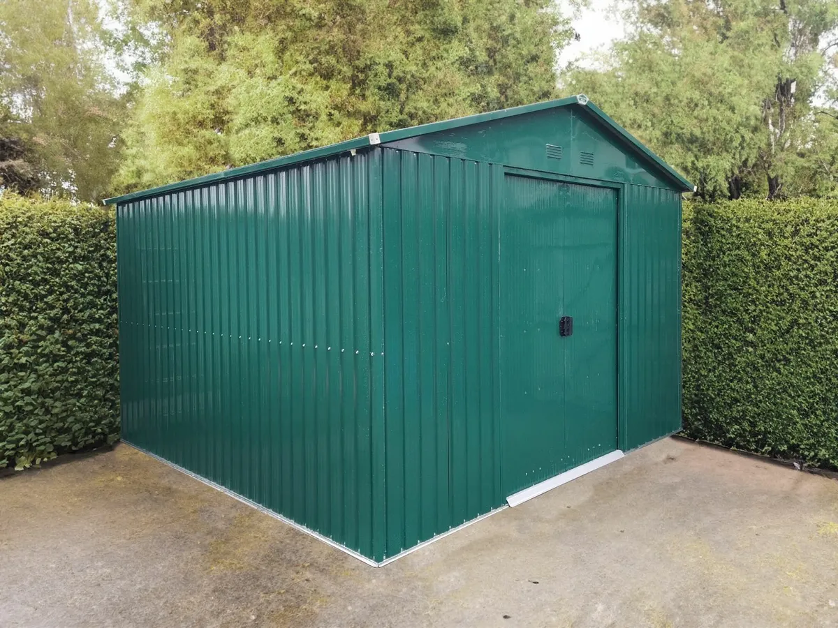 10ft x 10ft Classic Steel Garden Shed - Image 1