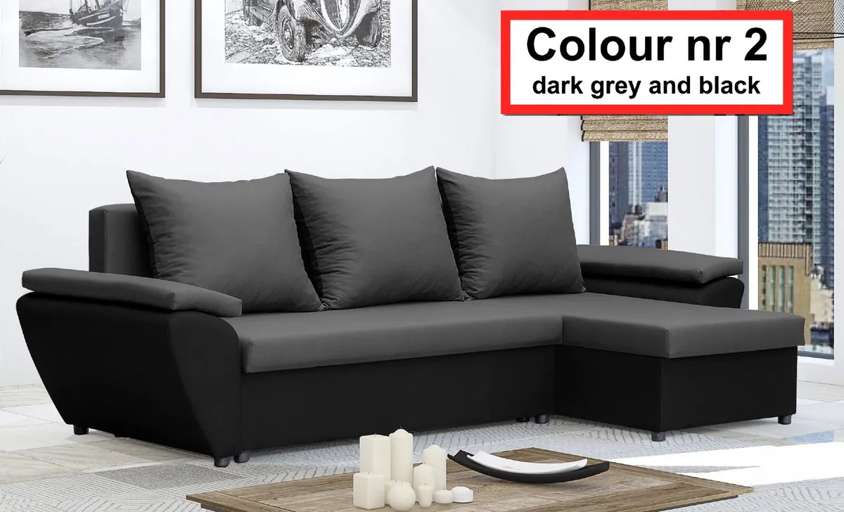 🛋️🛏️✨ L-Shaped Corner Sofa Bed – Storage - Couch - Image 1