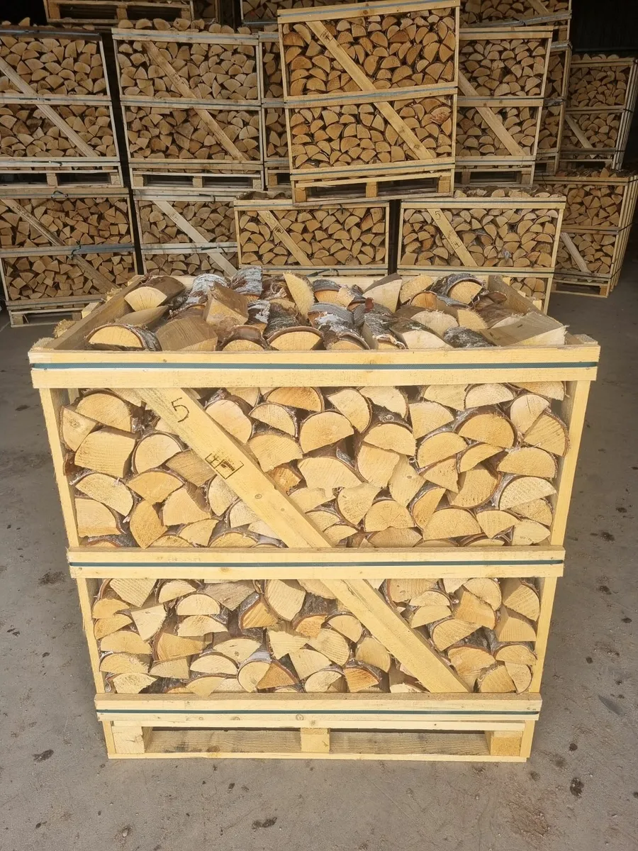 New Season -Birch Kiln Dried Firewood 1.2m3 Crate - Image 2