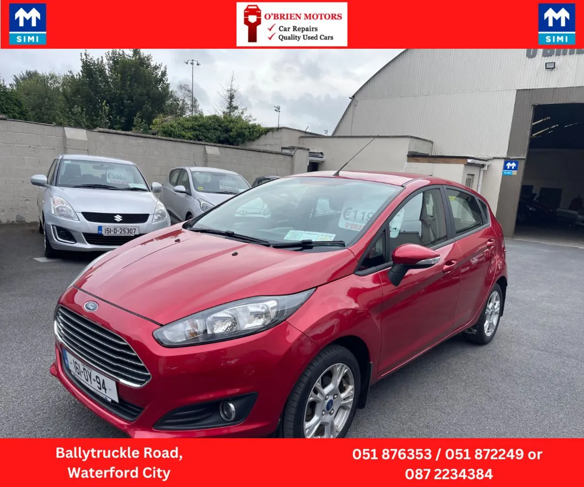 2016 Red Ford Fiesta, Petrol 1.2 ,5 Door for sale. - Image 3