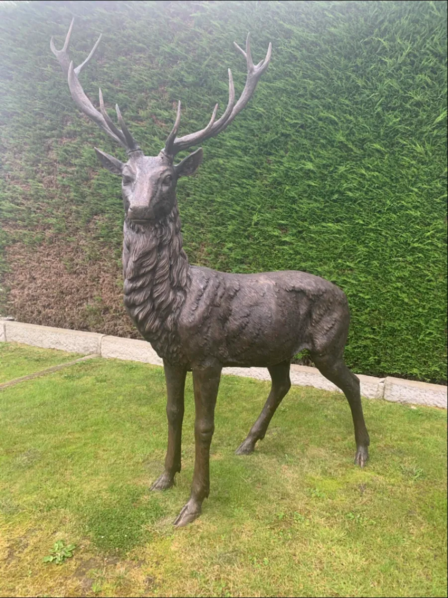 10 feet tall bronze deer sculpture - Image 2