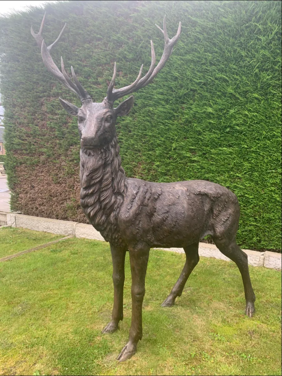 10 feet tall bronze deer sculpture - Image 3