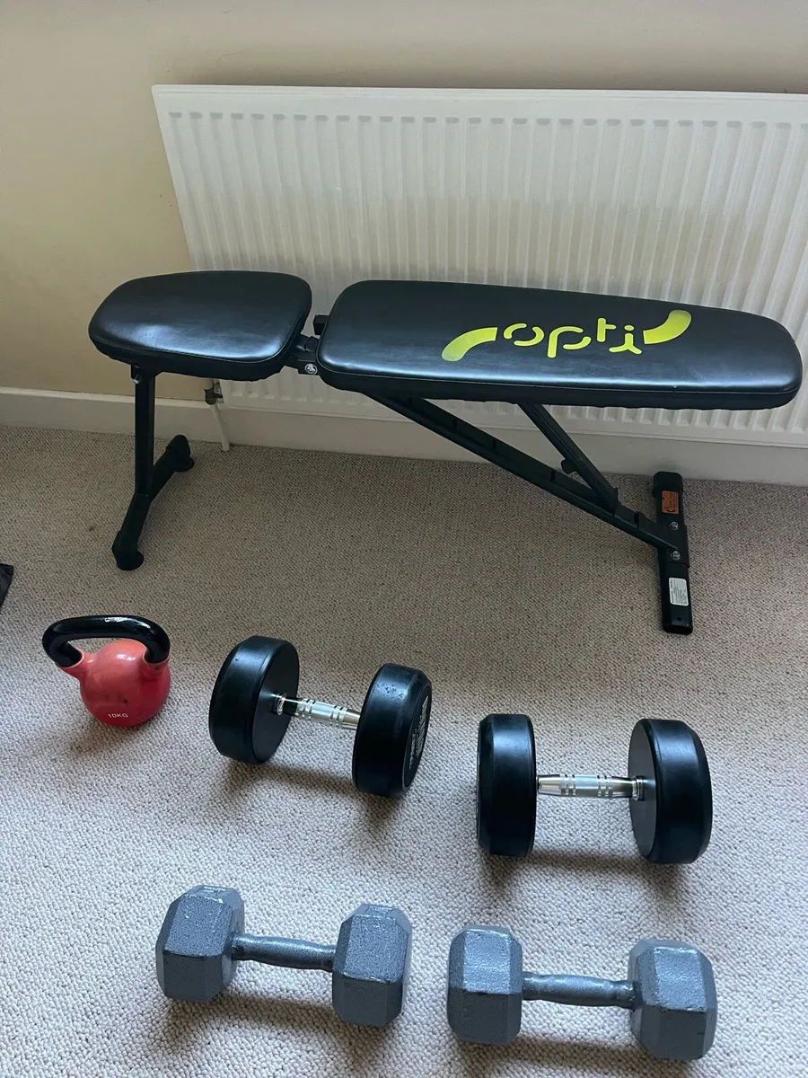 Weight set and bench for sale - Image 1