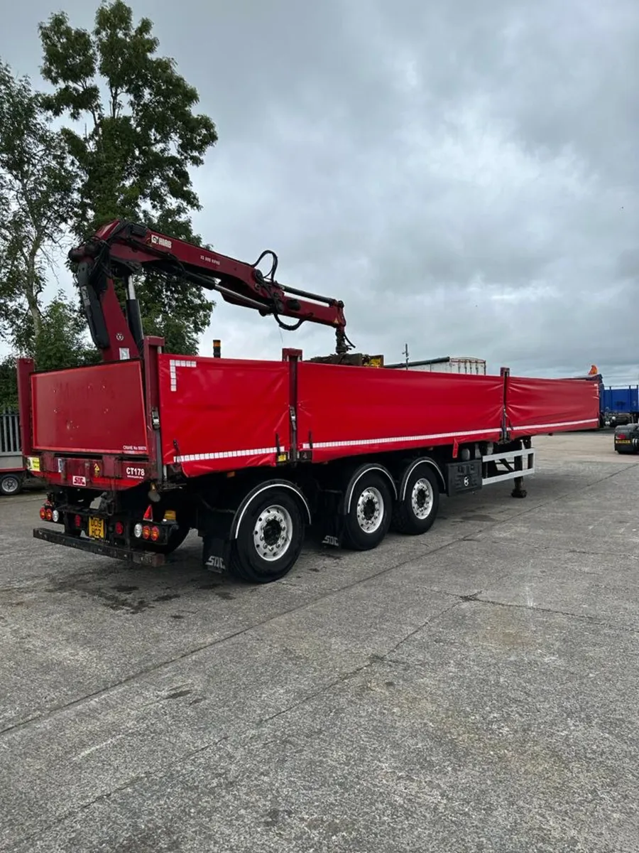 SDC Block Trailer HIAB Crane Rear Stear Axel - Image 1