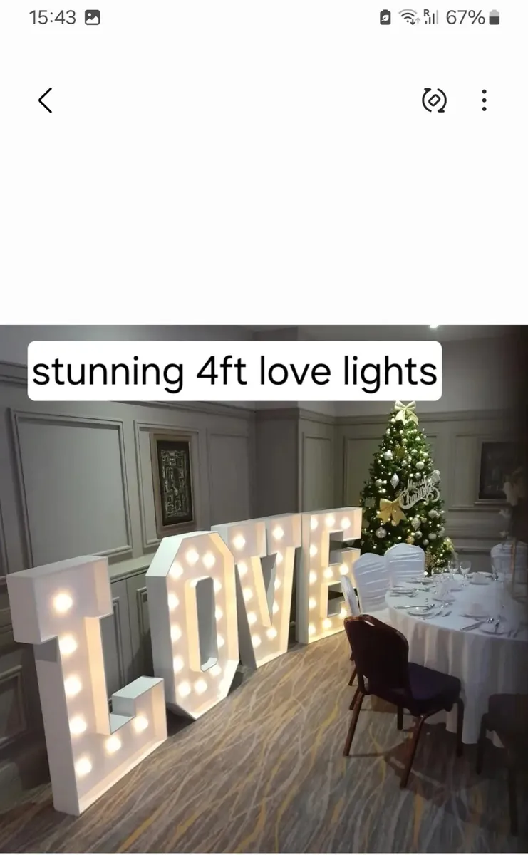 Wedding Led letters, Selfie mirror, tayto wall - Image 4