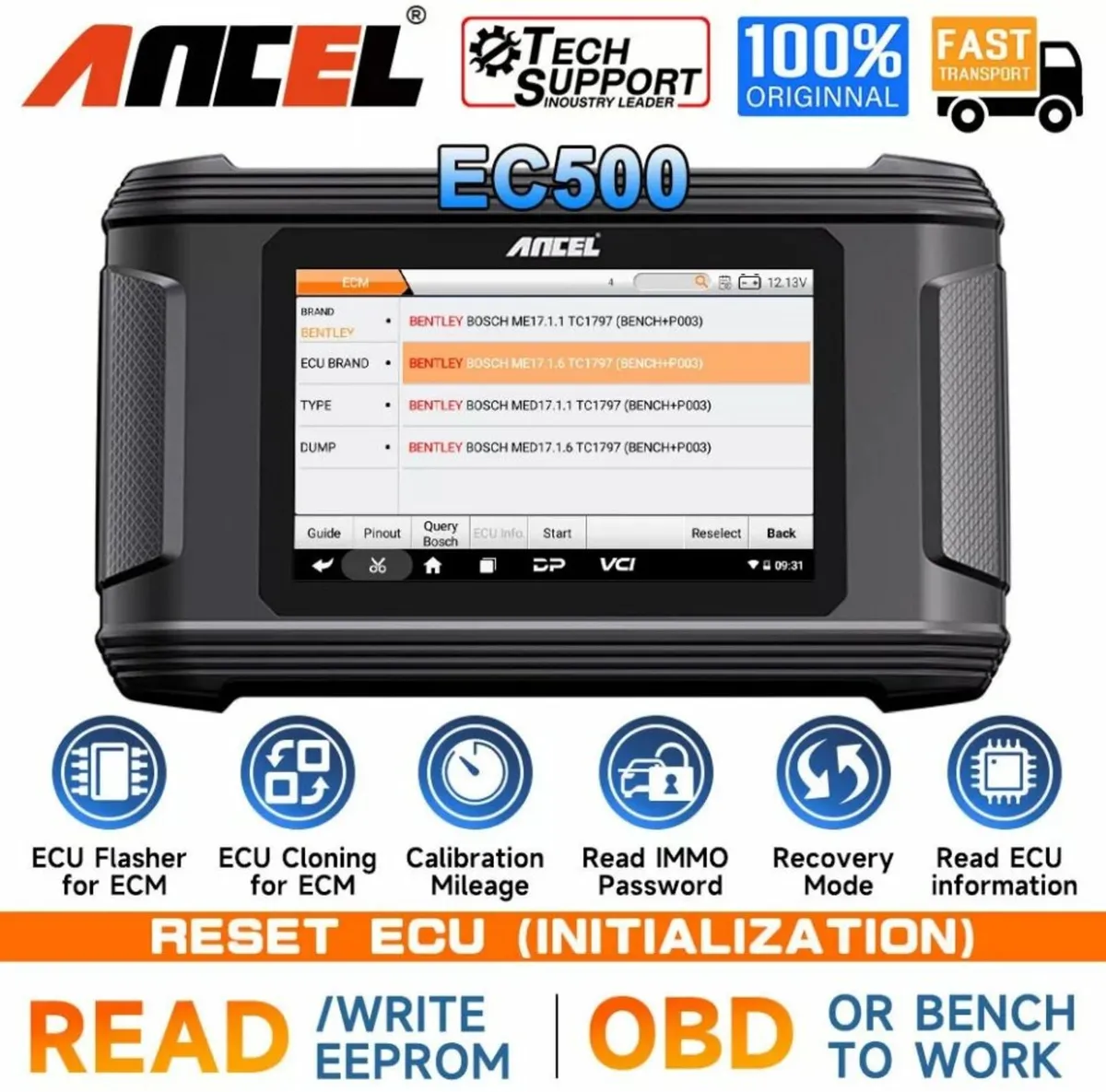 Ancel EC500 Automotive ECM ECU Flashing Cloning - Image 1