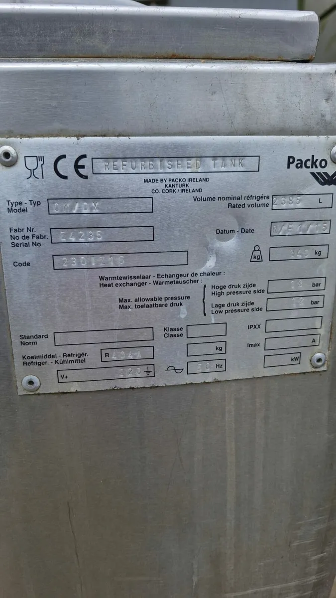 Packo milk tank for sale in Co. Antrim for €1,234 on DoneDeal