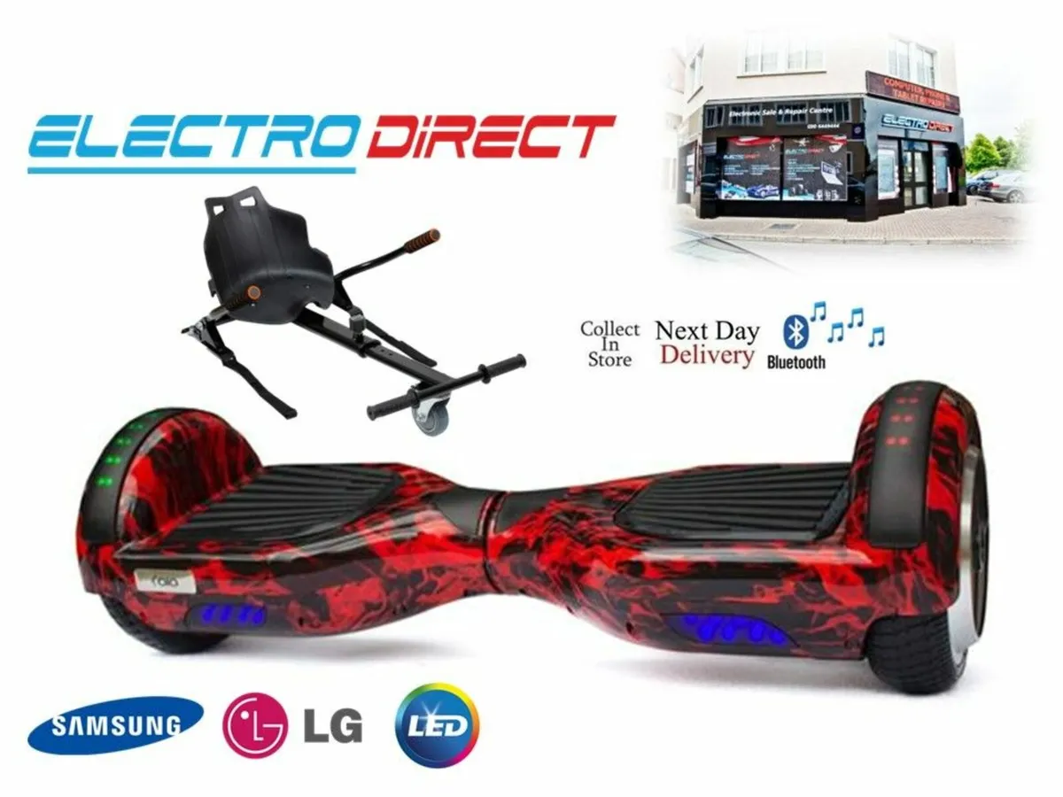 6.5 inch Hoverboard Diablo Bluetooth + Kart - Red - Image 1