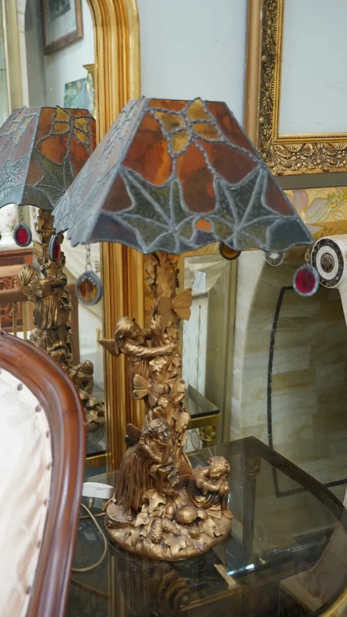Stunning Handmade Art Nouveau Table Lamp - Image 3