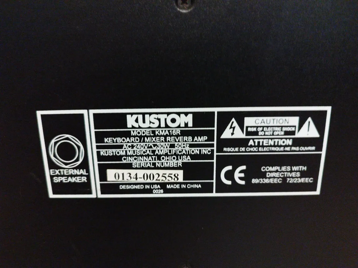 Kustom KMA16R Keyboard/Mixer Amplifier Amp Powered - Image 3