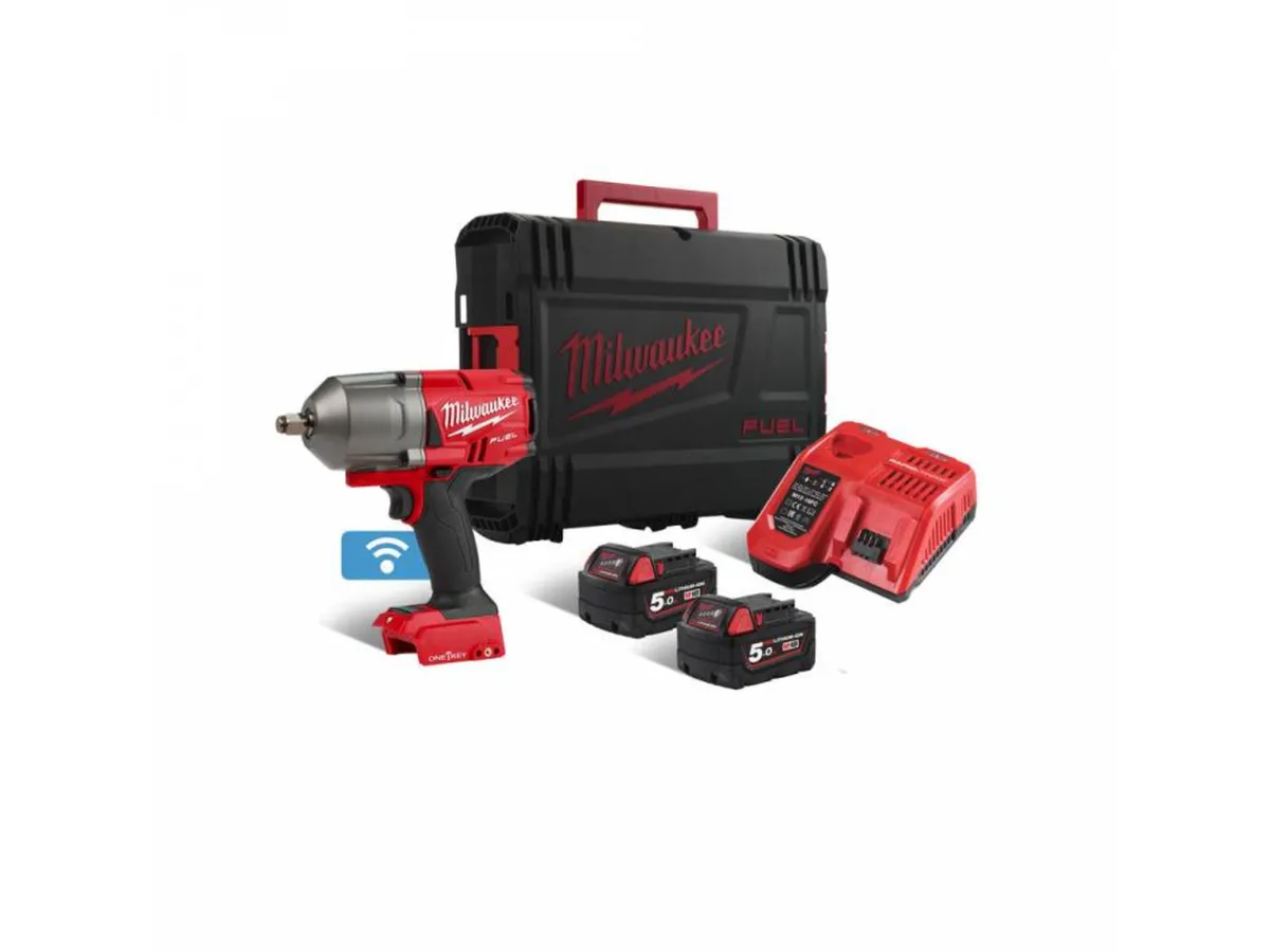 Milwaukee M18 ONEFHIWF12-502X 1/2" Impact Gun C/W - Image 1