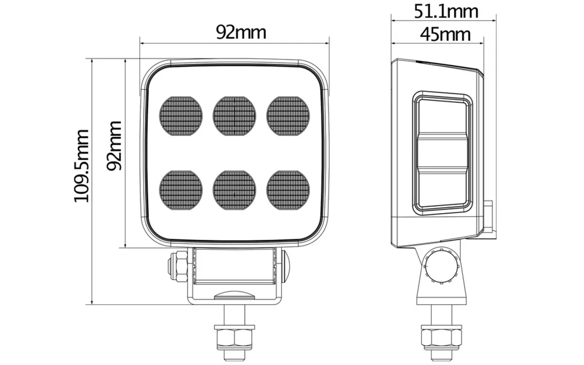 Techla Black Edition 3.6″ Square 60W Work Light - Image 4