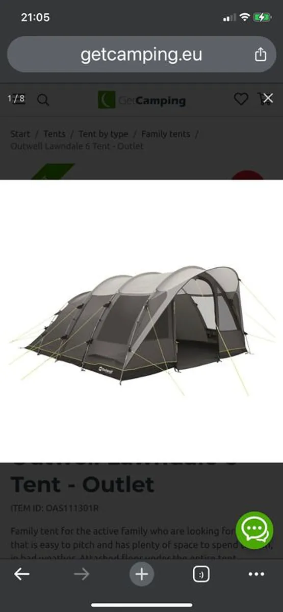 Outwell Lawndale 6 Tent - New - Image 1