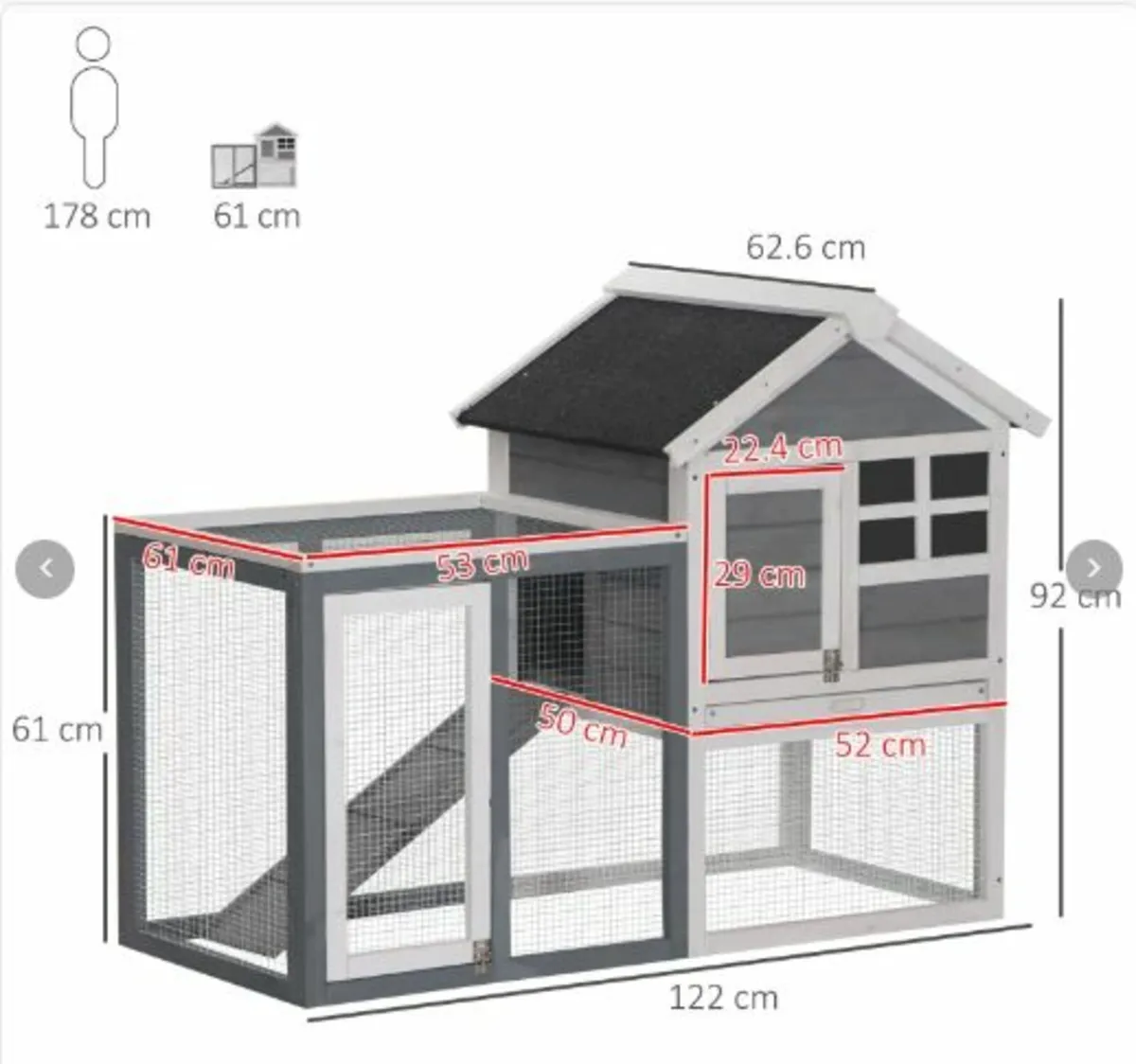 2 Tier Wooden Rabbit, Guinea Pig Hutch for sale in Co. Dublin for €165