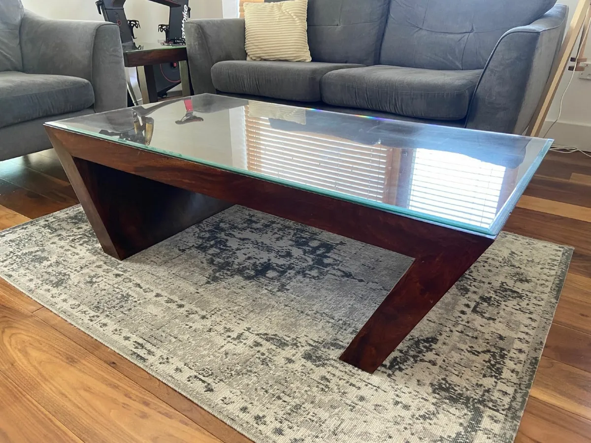Coffee Table and Wrought Iron Hall Table - Image 2